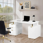 Bureau flottant exécutif moderne avec 3 tiroirs et surface de travail élégante