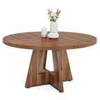 Table de salle à manger ronde de 47 pouces pour 4 personnes, table de ferme en bois pour cuisine, salle à manger et salon