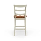 Ensemble d'îlot de cuisine 3 pièces Monarch de Homestyles en bois blanc cassé avec dessus en bois à abattant – 48 po x 25 po x 36 po