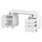 Bureau flottant exécutif moderne avec 3 tiroirs et surface de travail élégante