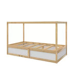 Lit enfant convertible 3-en-1 Max & Finn Saffiano, naturel/blanc