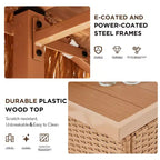 Ensemble de bar de jardin extérieur EROMMY, bar de patio en osier avec 2 tabourets, étagère de rangement pour jardin ou bord de piscine