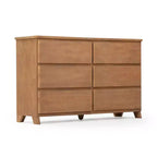 Commode de ferme en bois massif à 6 tiroirs