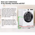 Socle robuste pour lave-linge et sèche-linge en métal, noir/blanc – Unité simple, anti-vibration