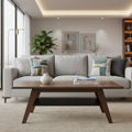 Seth 2 Tier Coffee Table - Walnut/Black Metal - Safavieh