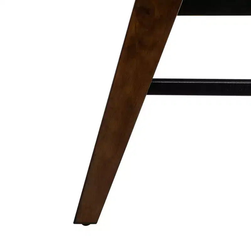 Table basse à 2 niveaux avec finition noyer et cadre en métal noir
