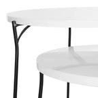 Table d'appoint ronde en MDF avec base en fer, style industriel