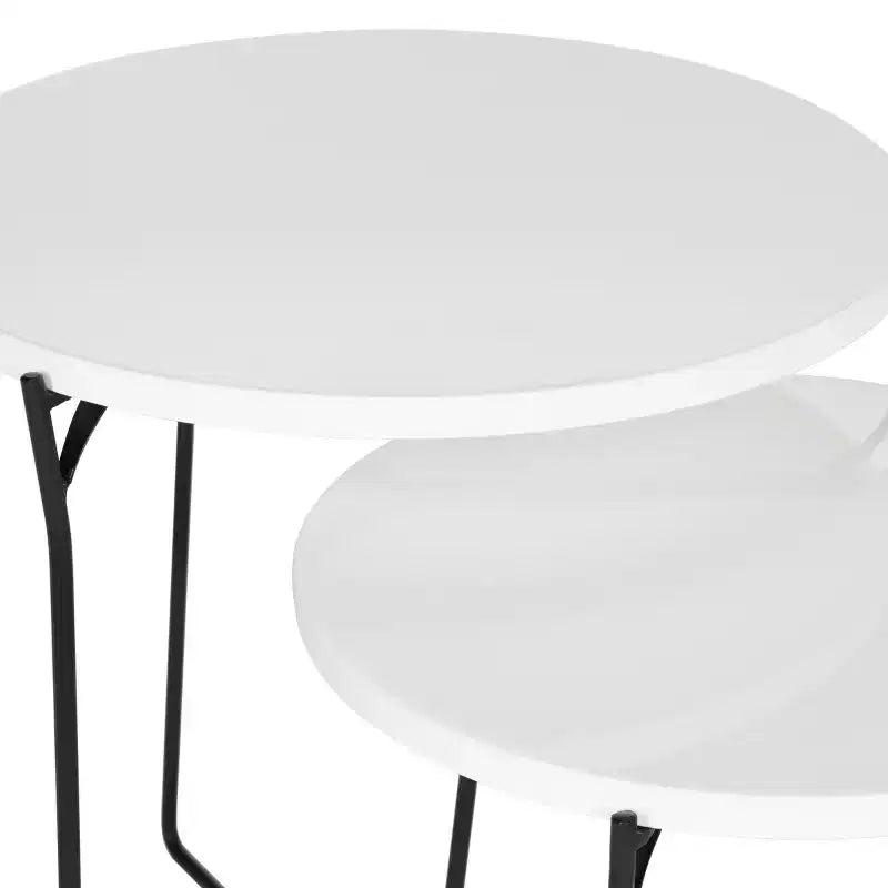Table d'appoint ronde en MDF avec base en fer, style industriel
