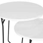 Table d'appoint ronde en MDF avec base en fer, style industriel