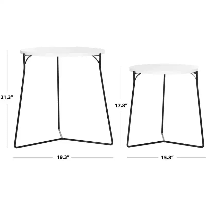 Table d'appoint ronde en MDF avec base en fer, style industriel
