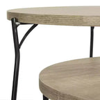 Table d'appoint ronde en MDF avec base en fer, style industriel