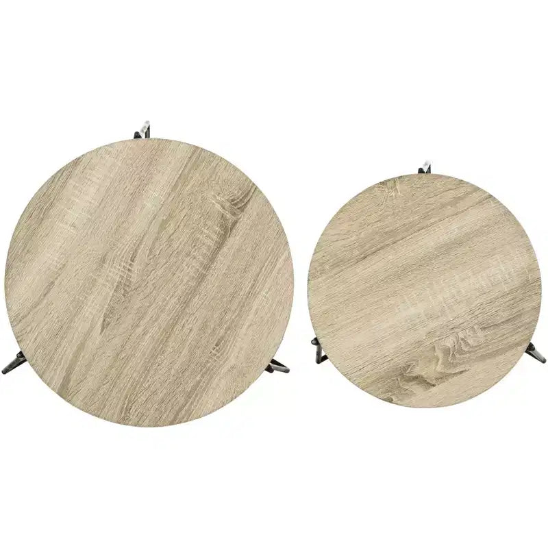 Table d'appoint ronde en MDF avec base en fer, style industriel