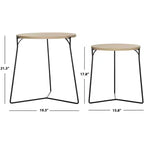 Table d'appoint ronde en MDF avec base en fer, style industriel