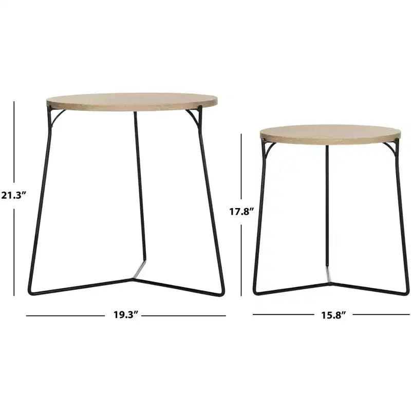 Table d'appoint ronde en MDF avec base en fer, style industriel