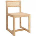 Chaise de salle à manger en orme et rotin, sans accoudoirs, capacité de 125 kg