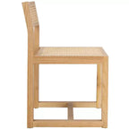 Chaise de salle à manger en orme et rotin, sans accoudoirs, capacité de 125 kg
