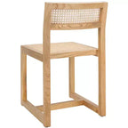 Chaise de salle à manger en orme et rotin, sans accoudoirs, capacité de 125 kg