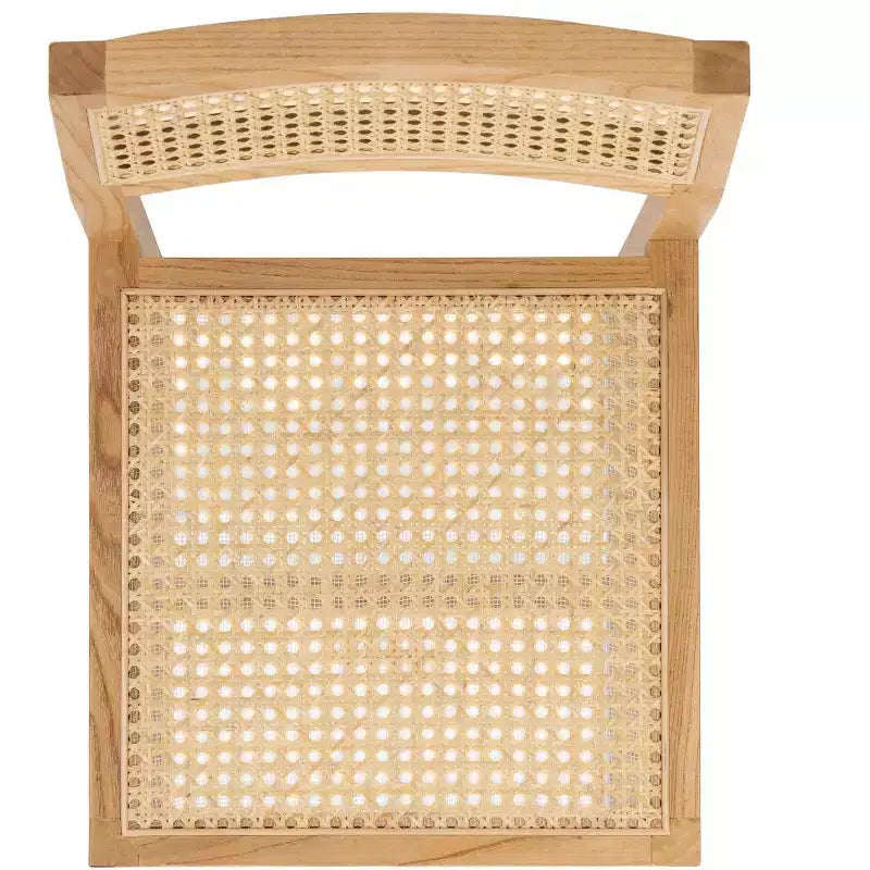 Chaise de salle à manger en orme et rotin, sans accoudoirs, capacité de 125 kg