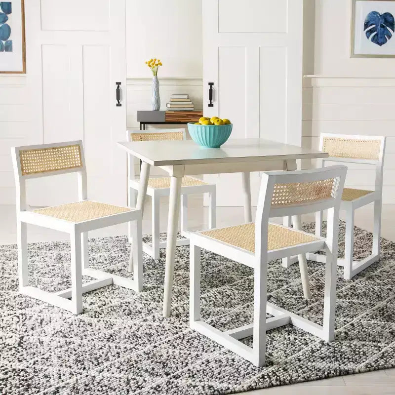 Chaise de salle à manger en orme et rotin, sans accoudoirs, capacité de 125 kg