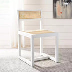 Chaise de salle à manger en orme et rotin, sans accoudoirs, capacité de 125 kg