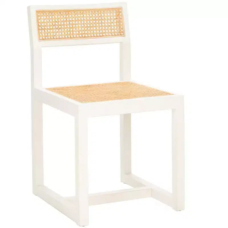 Chaise de salle à manger en orme et rotin, sans accoudoirs, capacité de 125 kg
