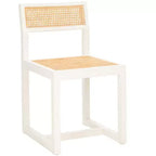Chaise de salle à manger en orme et rotin, sans accoudoirs, capacité de 125 kg