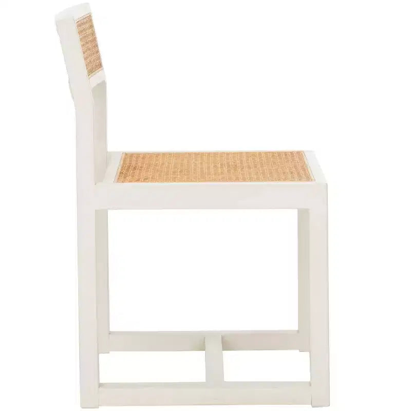 Chaise de salle à manger en orme et rotin, sans accoudoirs, capacité de 125 kg