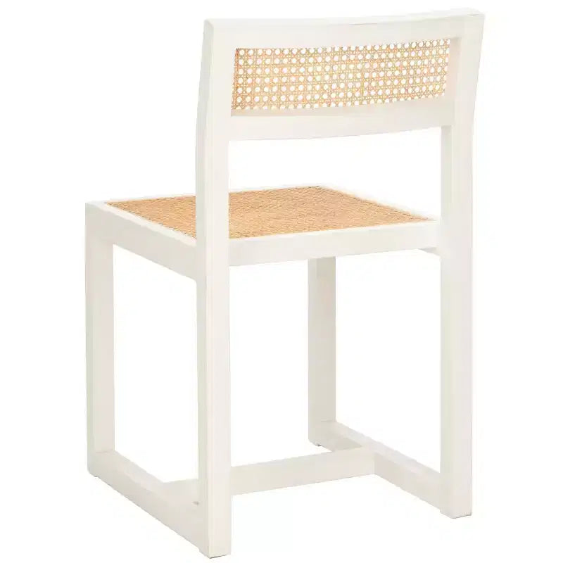 Chaise de salle à manger en orme et rotin, sans accoudoirs, capacité de 125 kg