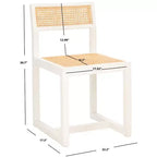 Chaise de salle à manger en orme et rotin, sans accoudoirs, capacité de 125 kg