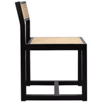 Chaise de salle à manger en orme et rotin, sans accoudoirs, capacité de 125 kg