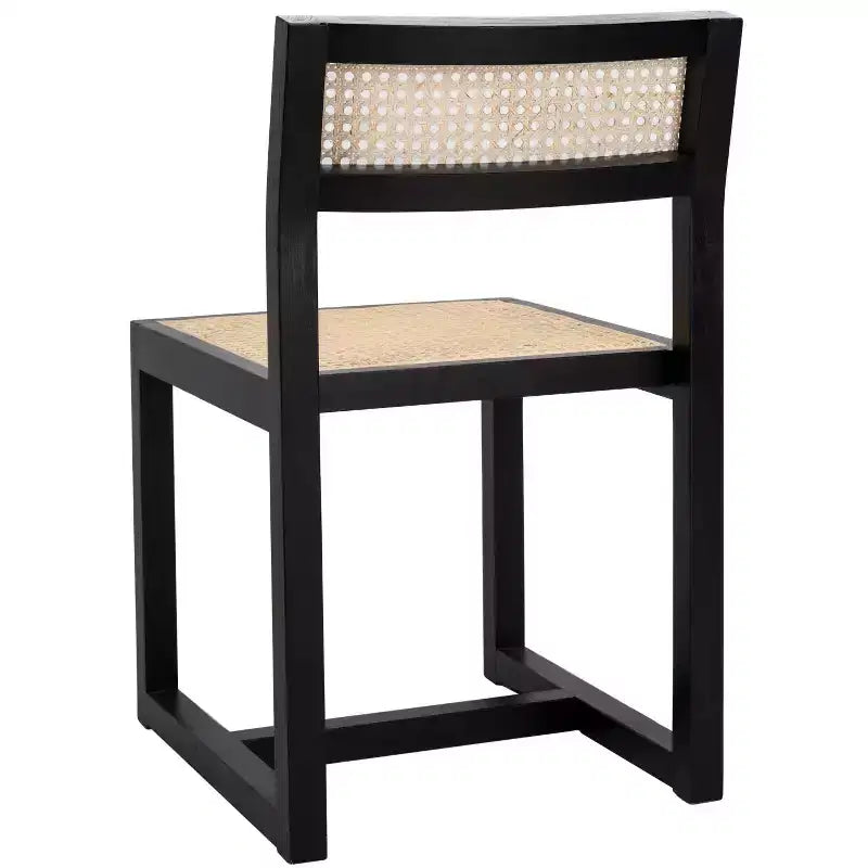 Chaise de salle à manger en orme et rotin, sans accoudoirs, capacité de 125 kg