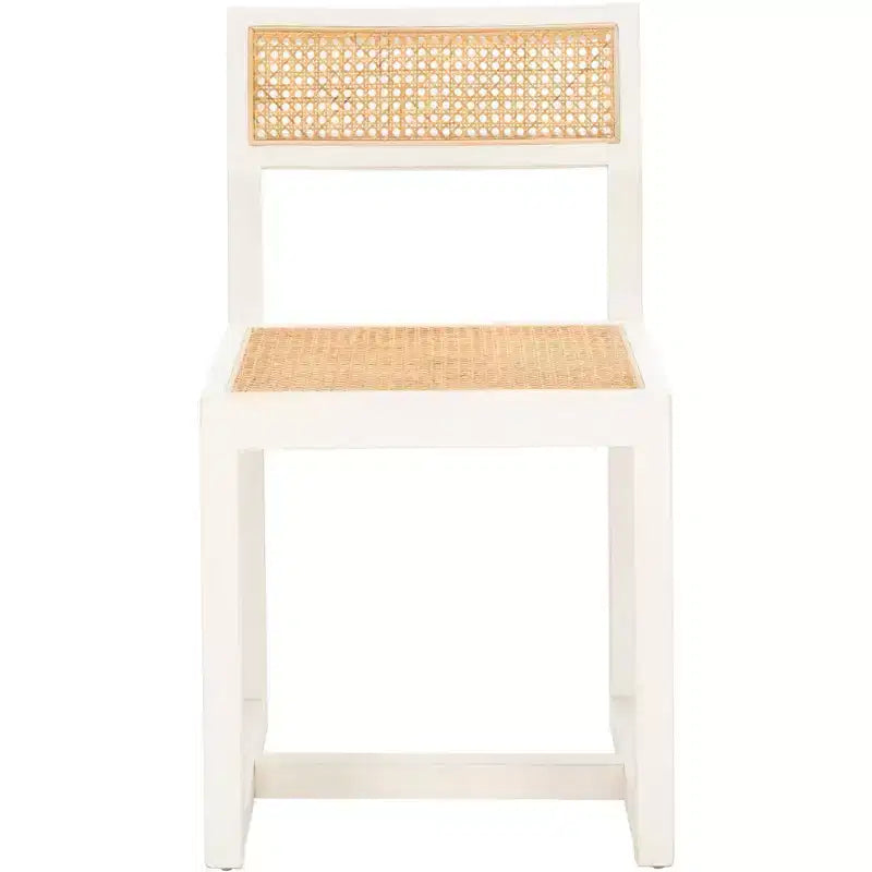 Chaise de salle à manger en orme et rotin, sans accoudoirs, capacité de 125 kg