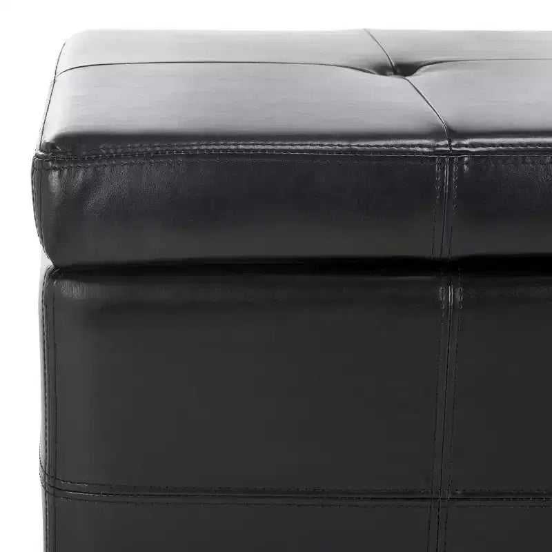 Grand banc de rangement capitonné avec couvercle à charnière, capacité de 250 kg