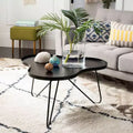 Table basse en fer noir avec pieds épingles vintage, usage intérieur