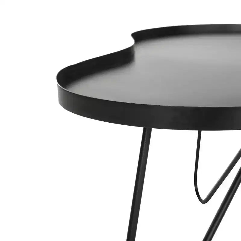 Table basse en fer noir avec pieds épingles vintage, usage intérieur