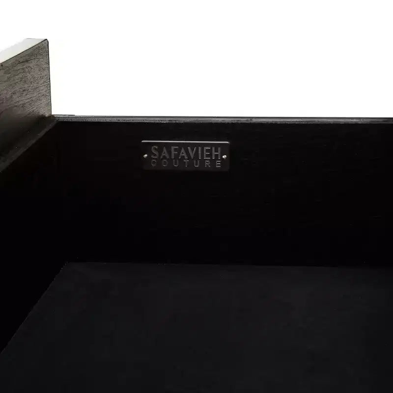 Commode à 6 tiroirs avec placage en acacia et pieds fuselés