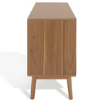 Commode à 6 tiroirs avec placage en acacia et pieds fuselés