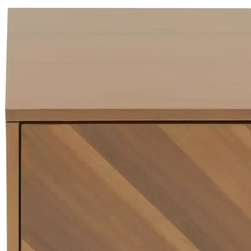 Commode à 6 tiroirs avec placage en acacia et pieds fuselés
