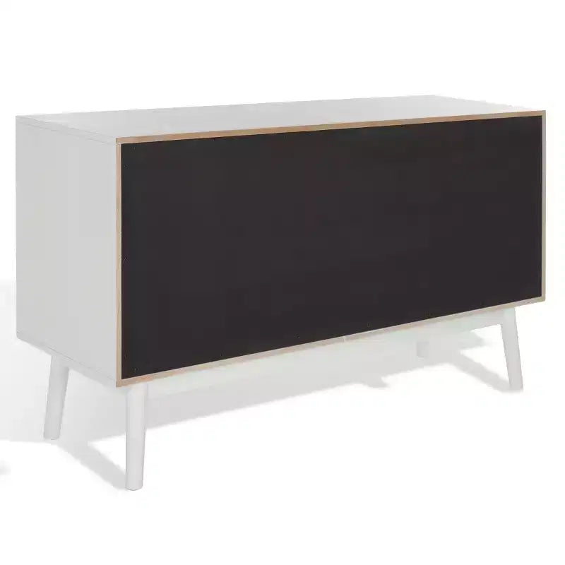 Commode à 6 tiroirs avec placage en acacia et pieds fuselés
