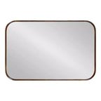 Miroir mural encadré noyer brun 23x35, suspendu toute orientation