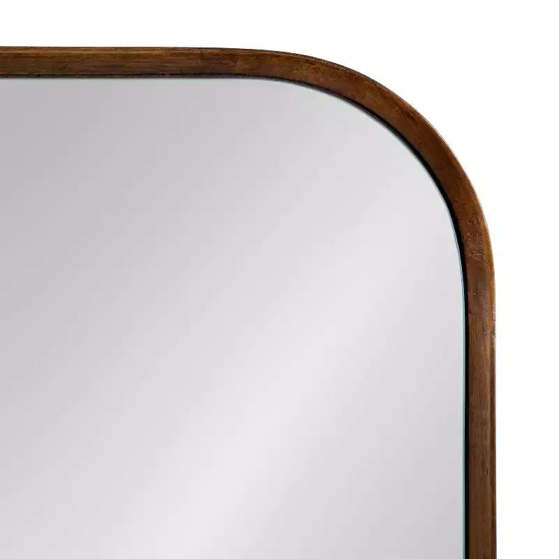 Miroir mural encadré noyer brun 23x35, suspendu toute orientation