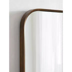 Miroir mural encadré noyer brun 23x35, suspendu toute orientation