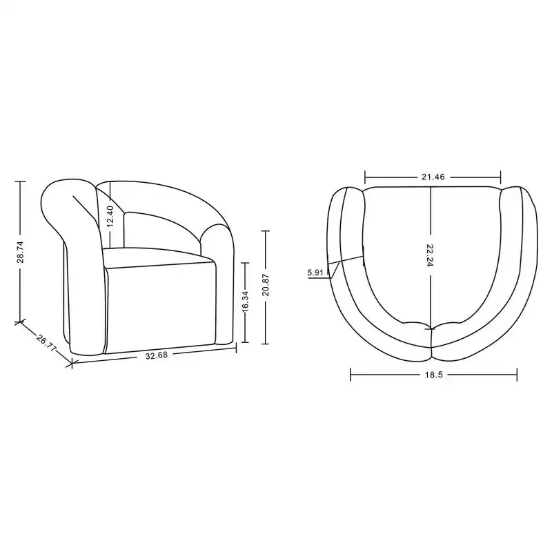 Fauteuil d'appoint Boucle avec structure en pin et mousse haute densité