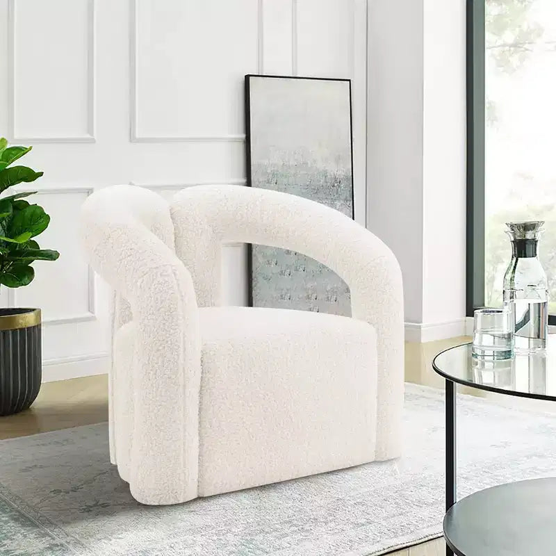 Fauteuil d'appoint Boucle avec structure en pin et mousse haute densité