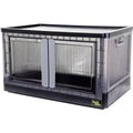 dbest products Quik Box Stackable Storage Bins With Doors Collapsible Organizer & Foldable Container - 19 Gal