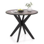 Costway Round Dining Table 36 Faux Marble Tabletop Rubber Wood Legs Kitchen White/Black