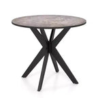 Table à manger ronde de 36 pouces avec plateau en similicuir marbre et pieds en bois