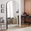 Dovelina Modern Wood Frame Arched Mirror Decorative Wall Mirror