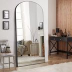 Dovelina Modern Wood Frame Arched Mirror Decorative Wall Mirror