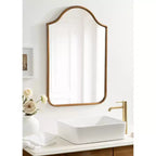 Miroir mural cintré encadré 24x36, noir ou doré